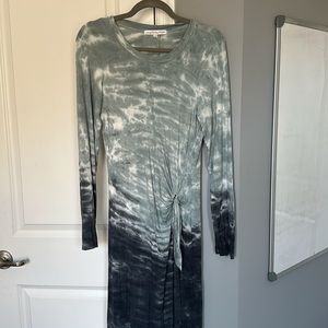 Young Fabulous and Broke Bennet Long Sleeve Blue Ombre Tie Dye Maxi Dress